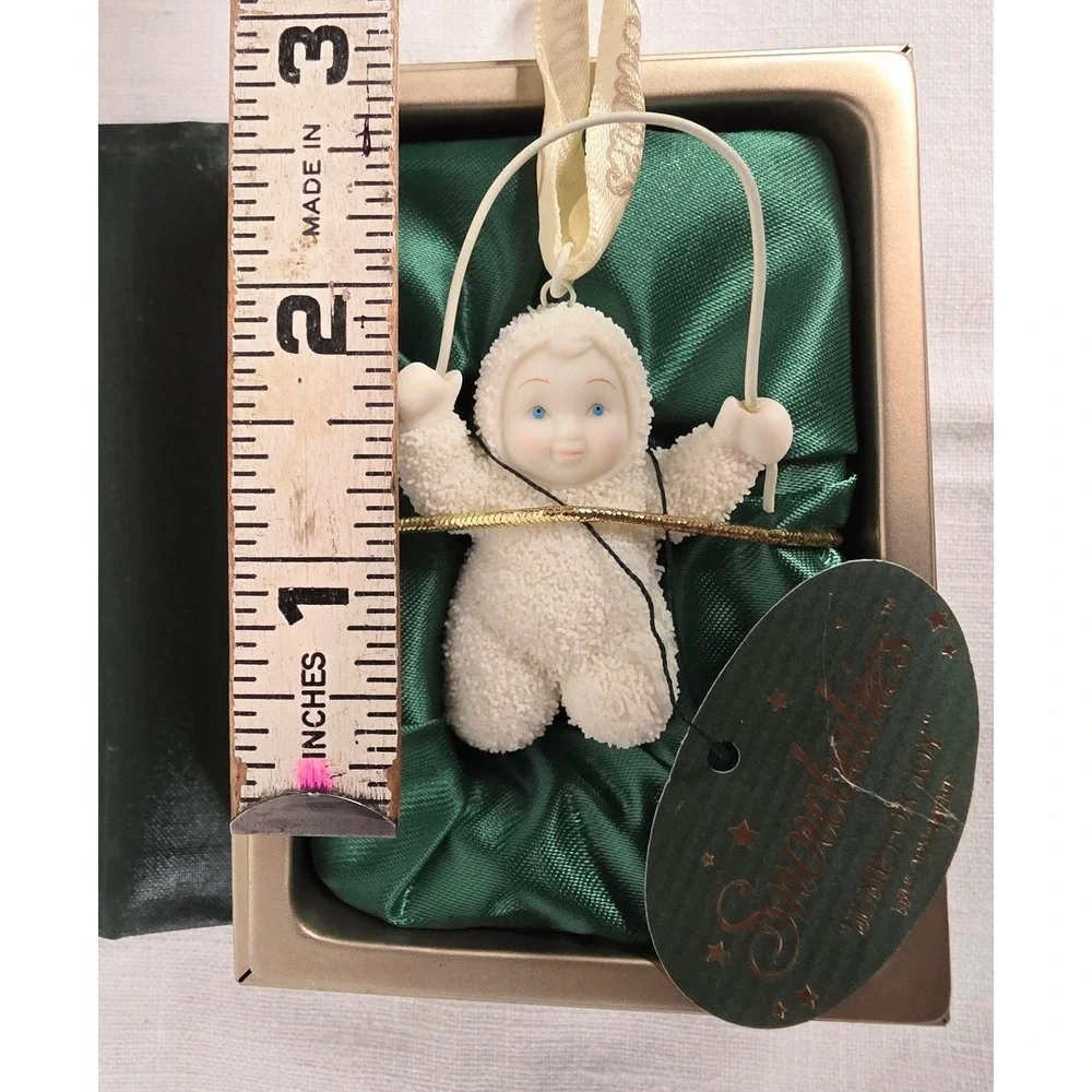 Dept 56 Snowbabies Jump For Joy Ornament in Book Box Bisque Porcelain Figure